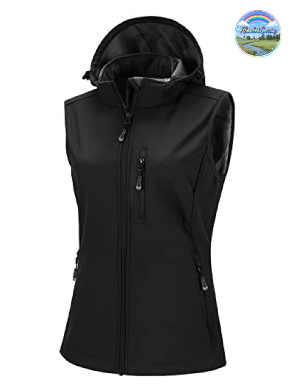 Hooded Softshell Vest Fleece Lined Lightweight Running Windproof